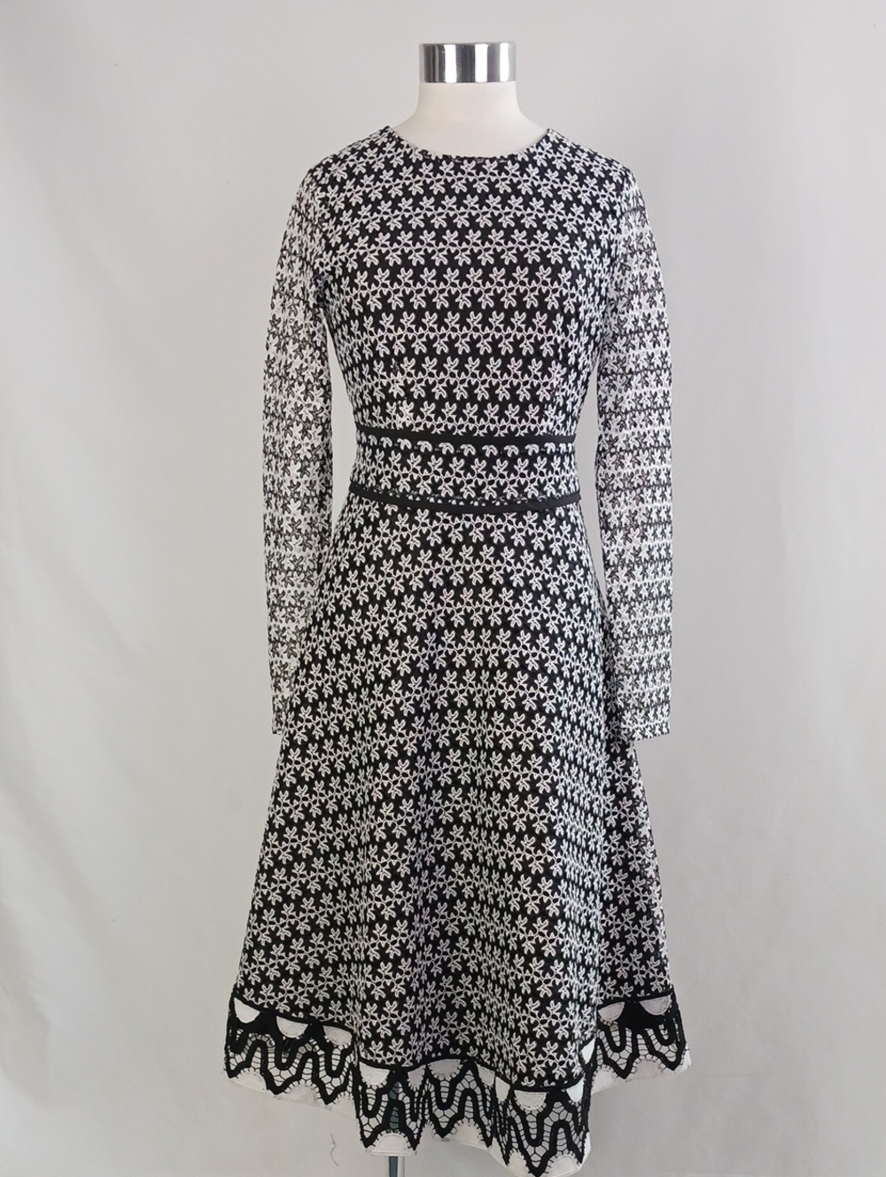 MIRI NWT BLK LACE FIT FLARE DRESS